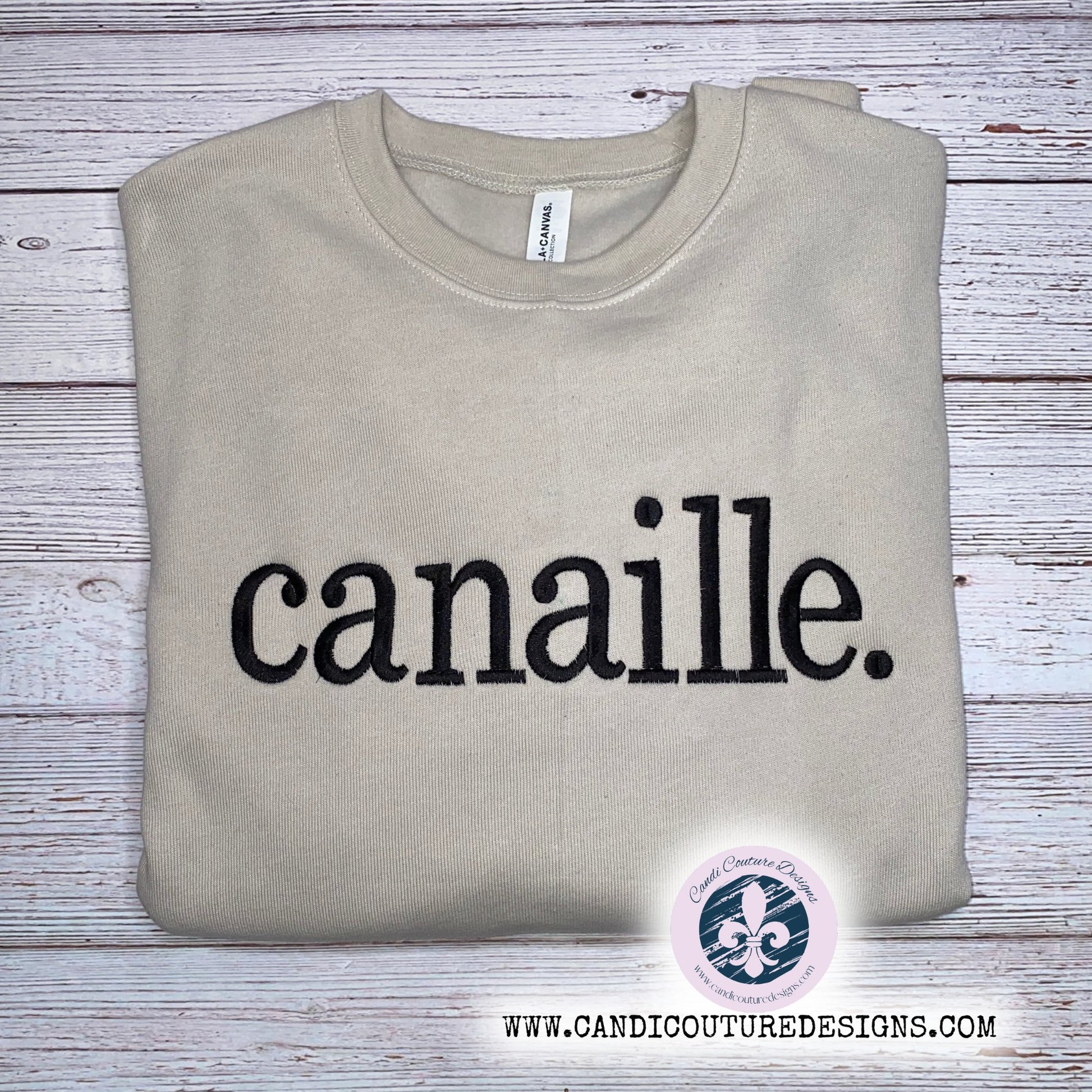 Custom Canaille Embroidered Sweatshirt | Cajun French Custom Apparel - Candicouturedesigns