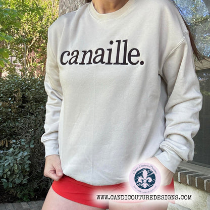 Custom Canaille Embroidered Sweatshirt | Cajun French Custom Apparel - Candicouturedesigns