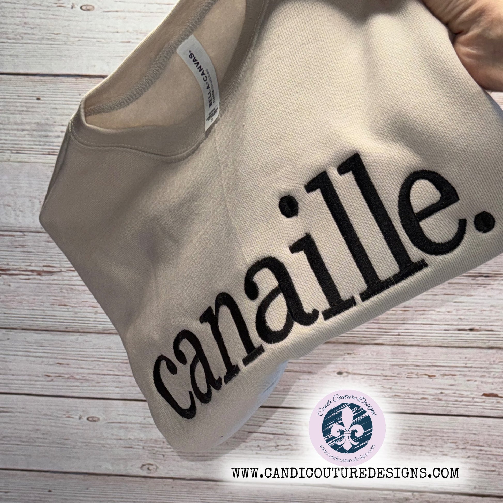 Custom Canaille Embroidered Sweatshirt | Cajun French Custom Apparel - Candicouturedesigns