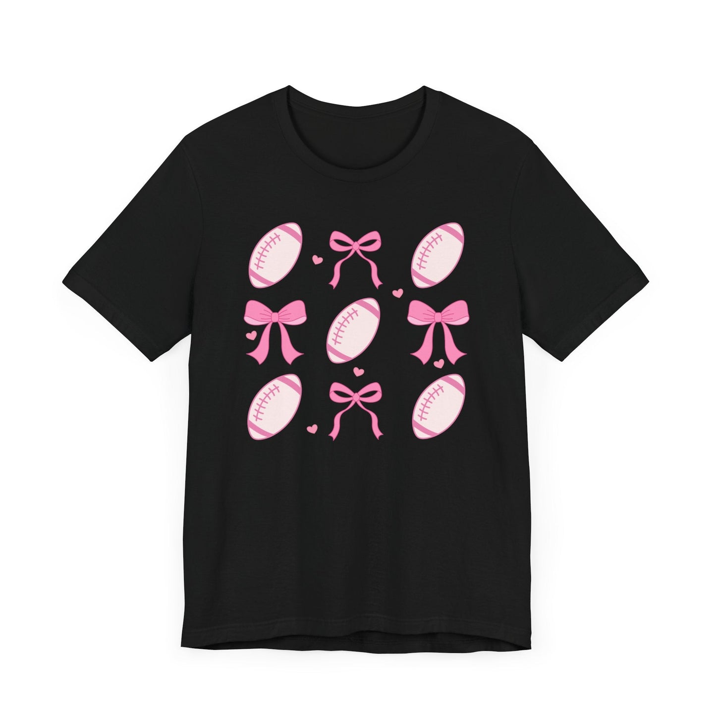 Custom Coquette Shirt | Football and Bow Print - Candicouturedesigns