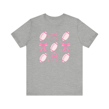 Custom Coquette Shirt | Football and Bow Print - Candicouturedesigns