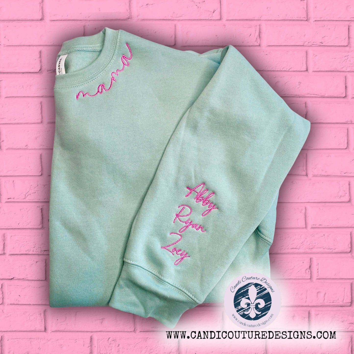 Custom Embroidered Mom/Grandma/Aunt Sweatshirt - Candicouturedesigns