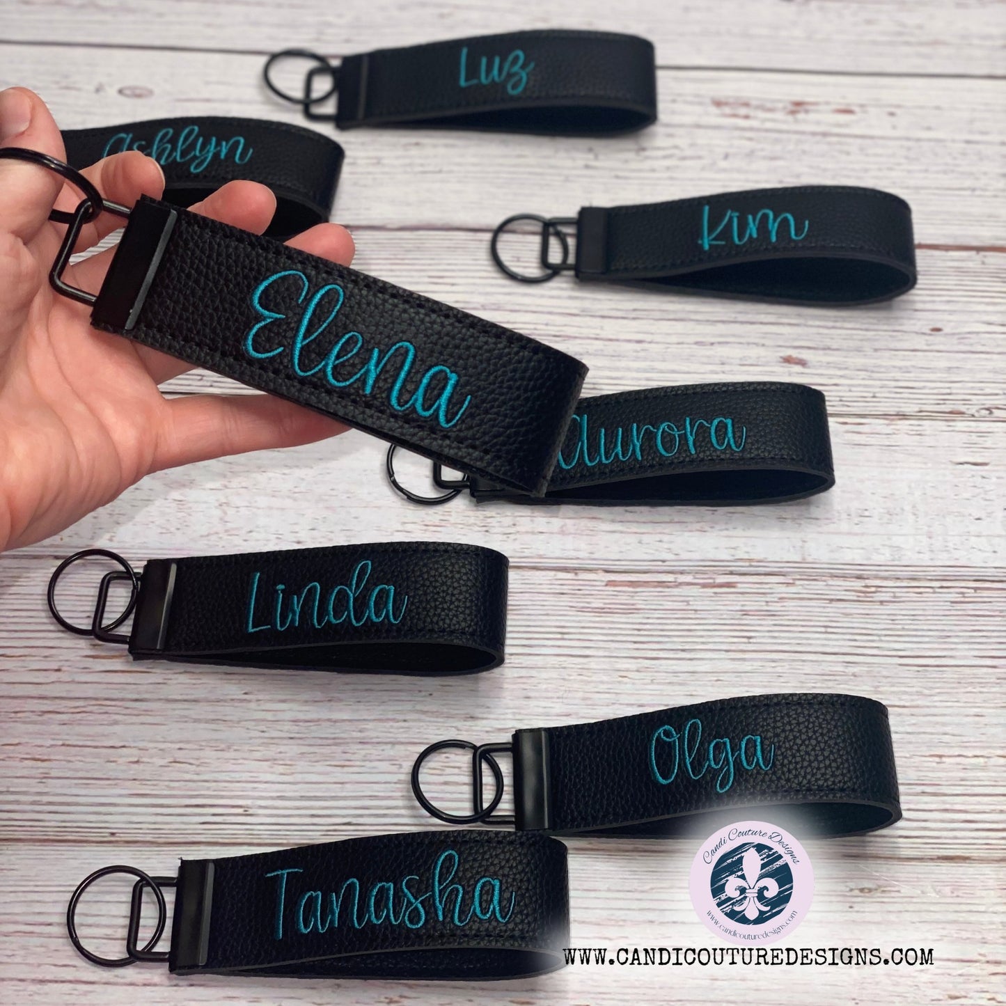 Custom Monogrammed Faux Leather Keychains | Personalized Key Accessories - Candicouturedesigns