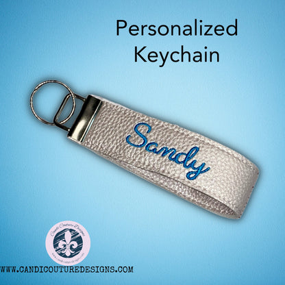 Custom Monogrammed Faux Leather Keychains | Personalized Key Accessories - Candicouturedesigns