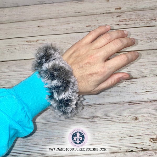 Faux Fur Fuzzy Scrunchies - Plush Soft Hair Ties, Fluffy Retro Hair Accessories - Candicouturedesigns