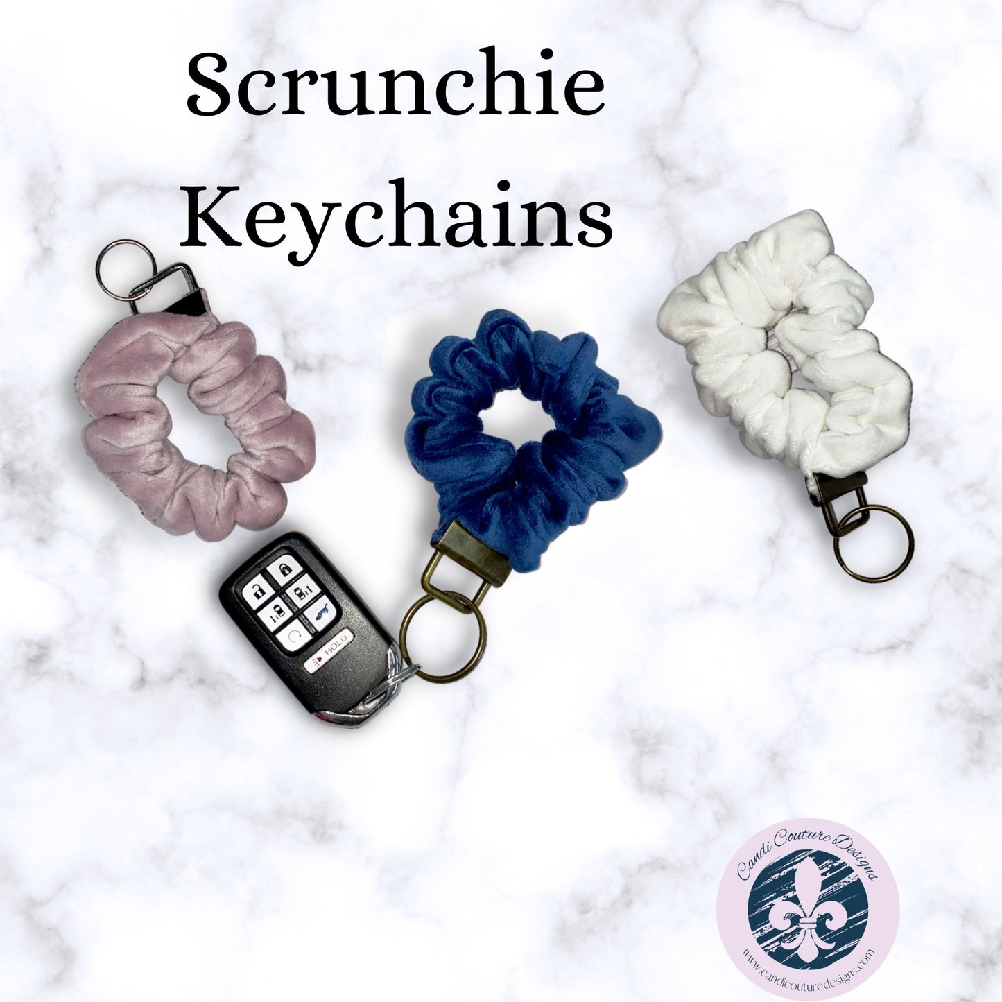 Personalized Plush Velour Scrunchie Keychain: Customizable Trendy Key Holder – Stylish Velvet Key Accessory - Candicouturedesigns
